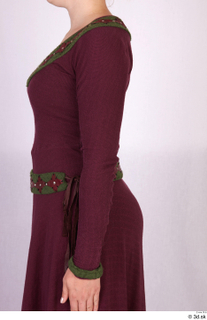  Photos Woman in Historical Dress 79 17th century burgundy dress historical clothing upper body 0005.jpg